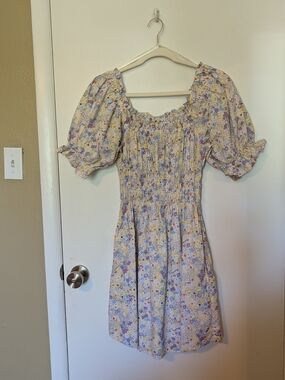 Levi's NWT Pastel Floral Smocked Dress - Lavender, Yellow, Blue
